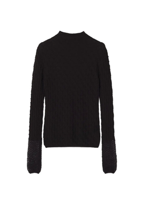 Lanvin high-neck top in wool and mohair - Black