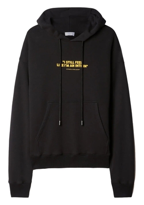 Off-White Intern slogan-print cotton hoodie - Black