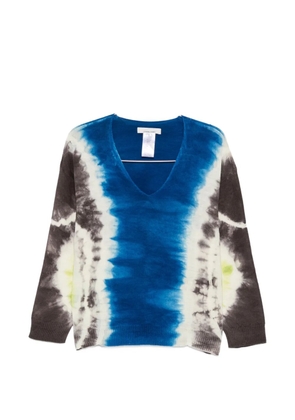 Liviana Conti tie-dye V-neck sweater - Blue