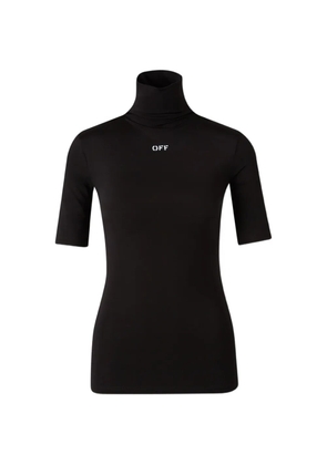 Off-White logo-print high-neck T-shirt - Black