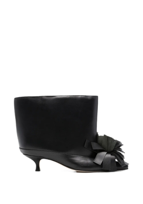 A.W.A.K.E. Mode flower-detail leather ankle boots - Black