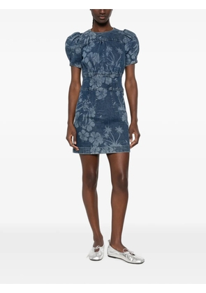 Marco Bologna floral-print puff-sleeve mini dress - Blue