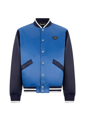Philipp Plein satin college bomber logo jacket - Blue