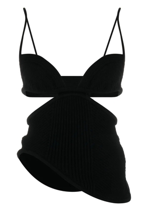Off-White cut-out ribbed-knit top - Black