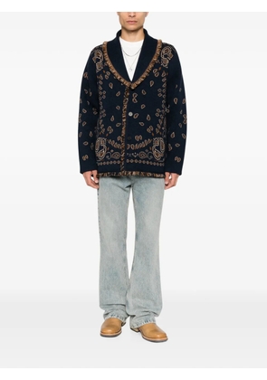 Alanui paisley-jacquard cardigan - Blue