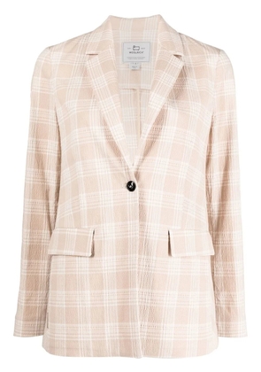 Woolrich Seersucker double-breasted check blazer - Neutrals