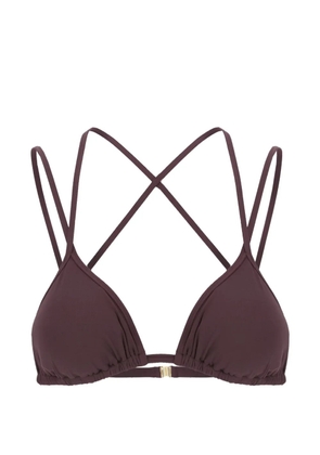 Maison Anami criss-cross strap bikini top - Brown