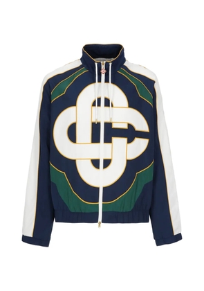 Casablanca logo-print panelled jacket - Blue