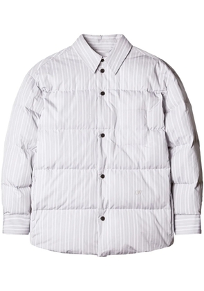 Off-White striped padded shirt jacket - Grey