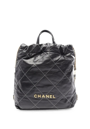 CHANEL Pre-Owned 2021 large Chanel 22 quilted backpack - Black