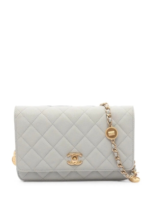 CHANEL Pre-Owned Matelassé Caviar chain-strap mini shoulder bag - Grey