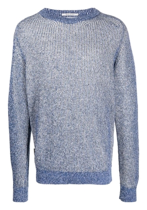 Woolrich melange-knit round-neck jumper - Blue