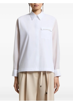 Peserico long-sleeved sheer shirt - White