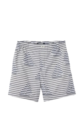 Jacquemus Caleçon striped cotton shorts - White