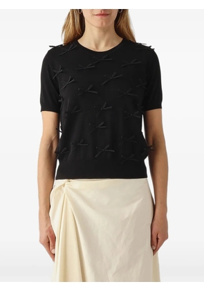 MeimeiJ bow-embellished short-sleeve top - Black