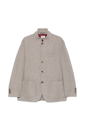 Brunello Cucinelli cashmere single-breasted blazer - Neutrals