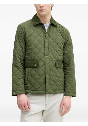 Benetton quilted corduroy-collar jacket - Green