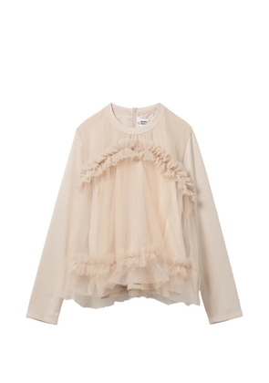 Noir Kei Ninomiya ruffled top - Neutrals