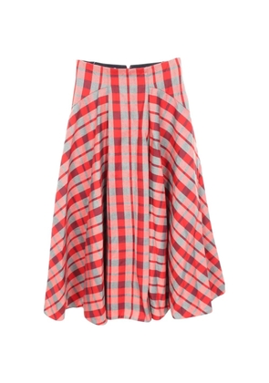 Christian Dior Pre-Owned check-pattern midi skirt - Red