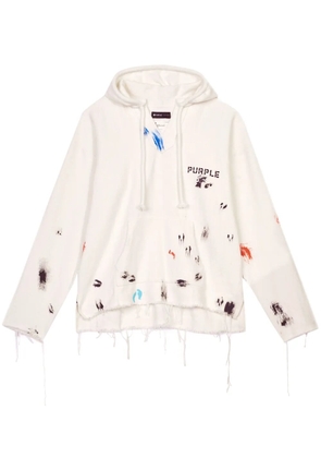 Purple Brand Summer Rain-print cotton hoodie - Neutrals