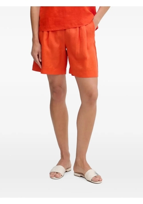 Benetton pleated high-waisted shorts - Orange