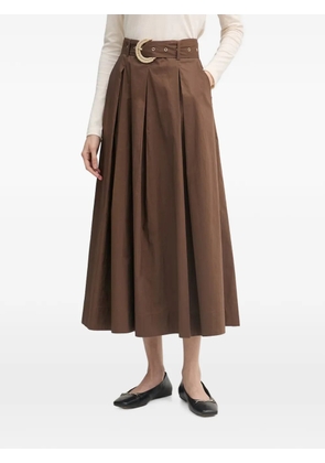 Gaudi belted pleated midi skirt - Brown