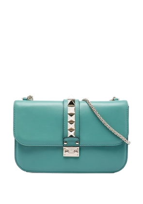 Valentino Garavani Pre-Owned 2000-2017 Medium Leather Rockstud Glam Lock crossbody bag - Blue