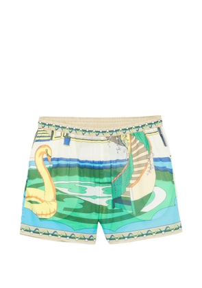 Tory Burch Camp pool-print shorts - Blue