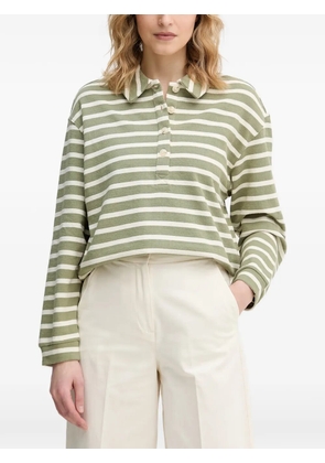 Benetton striped long-sleeve polo shirt - Green