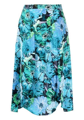 Stella McCartney floral silk midi skirt - Blue