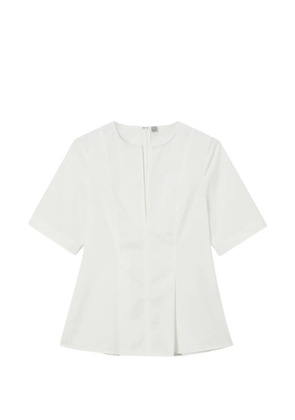 TOTEME split-neck pleated blouse - White