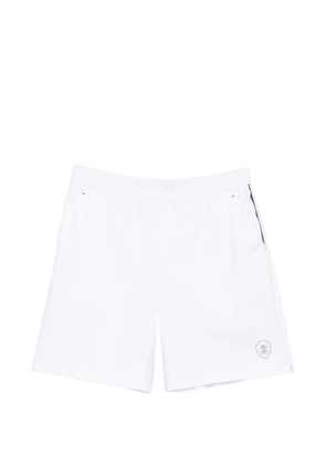 Brunello Cucinelli logo-patch elasticated-waist cotton shorts - White