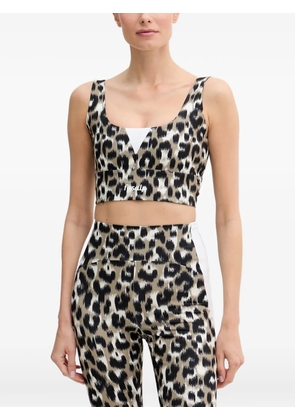 Fusalp Biarra leopard-print sports bra - Neutrals