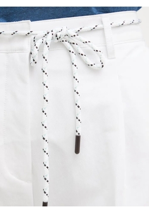 Benetton rope-belt cropped trousers - White