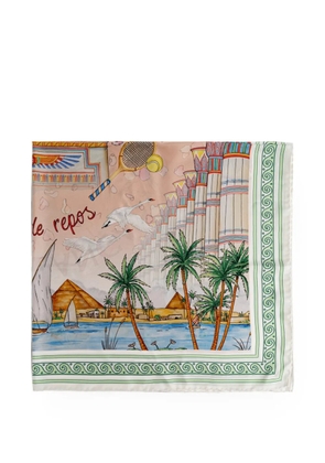 Casablanca graphic-print silk scarf - Pink