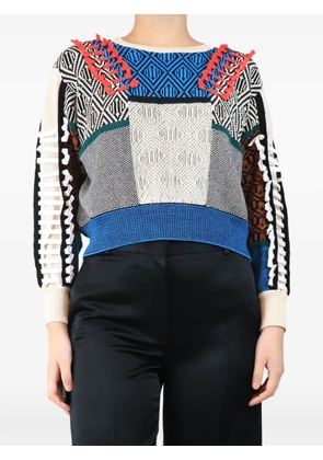 Toga abstract-knit sweater - Neutrals