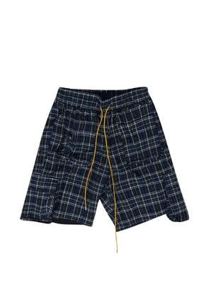 RHUDE plaid drawstring shorts - Blue