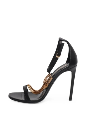 Saint Laurent Pre-Owned chain-detail stiletto sandals - Black