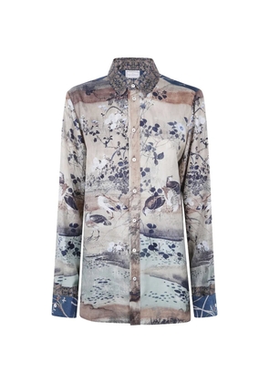 Pierre-Louis Mascia floral-print silk shirt - Neutrals