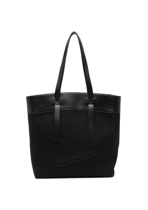 Borsalino logo-embroidered shoulder bag - Black
