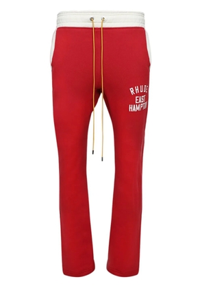 RHUDE logo-print cotton track pants - Red