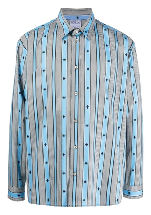 COUNTY OF MILAN striped button-up shirt - Blue
