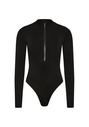 BONDI BORN Parker long-sleeve zip-front swimsuit - Black