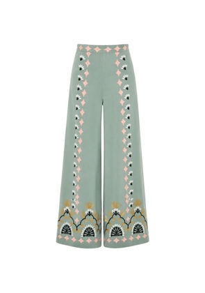 Temperley London Rosalba embroidered trousers - Green