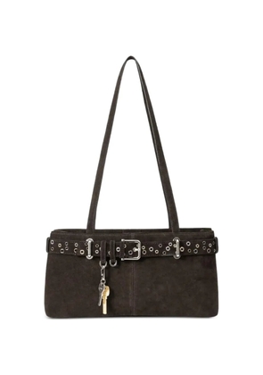 Osoi Brocle eyelet-embellished buckled shoulder bag - Brown