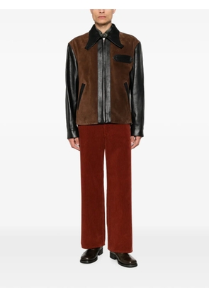 Marni panelled zipped leather jacket - Black