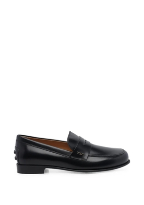 Tod's logo-plaque leather loafers - Black