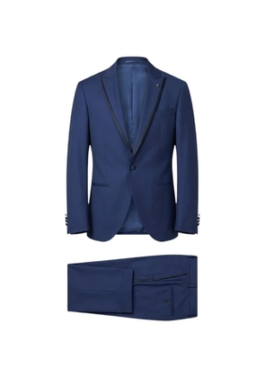 LUIGI BIANCHI MANTOVA satin-trim peaked-lapel suit - Blue