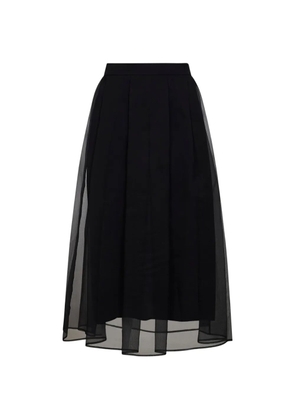 Brunello Cucinelli pleated layered midi skirt - Black