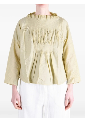 Daniela Gregis ruffled-neck blouse - Green
